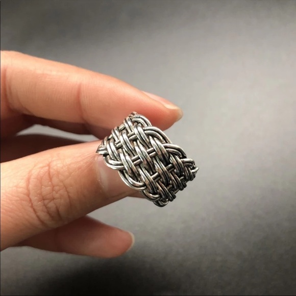 💎NEW 925 Sterling Silver Wide Weaved Ring - Picture 3 of 7